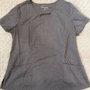 Butter Soft Women's Dark Gray Short Sleeve Scrub Top